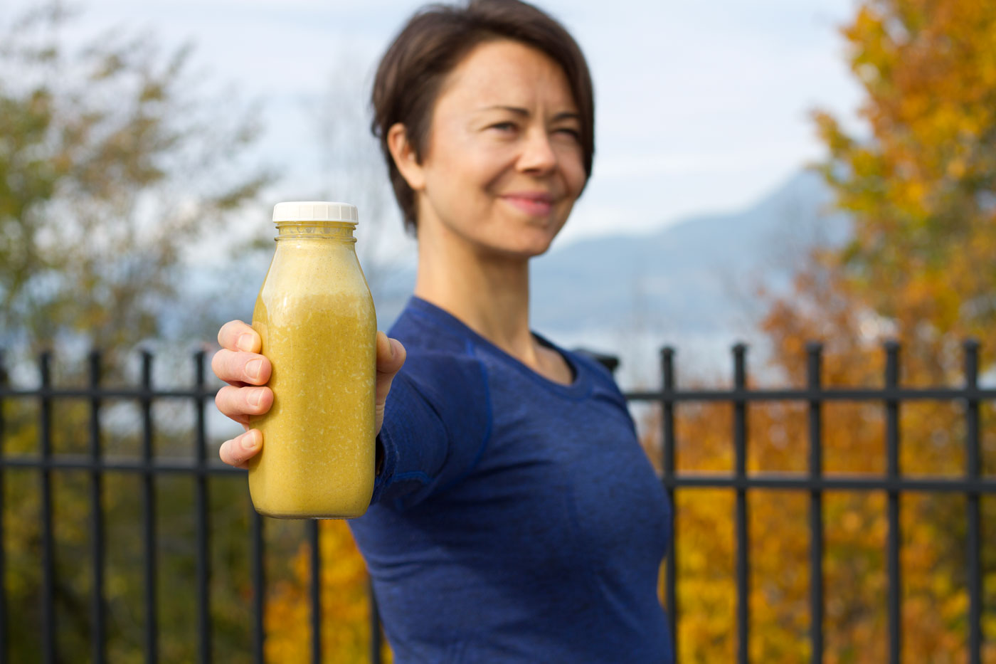 This is Zuzana enjoying her pumpkin muscle mylk