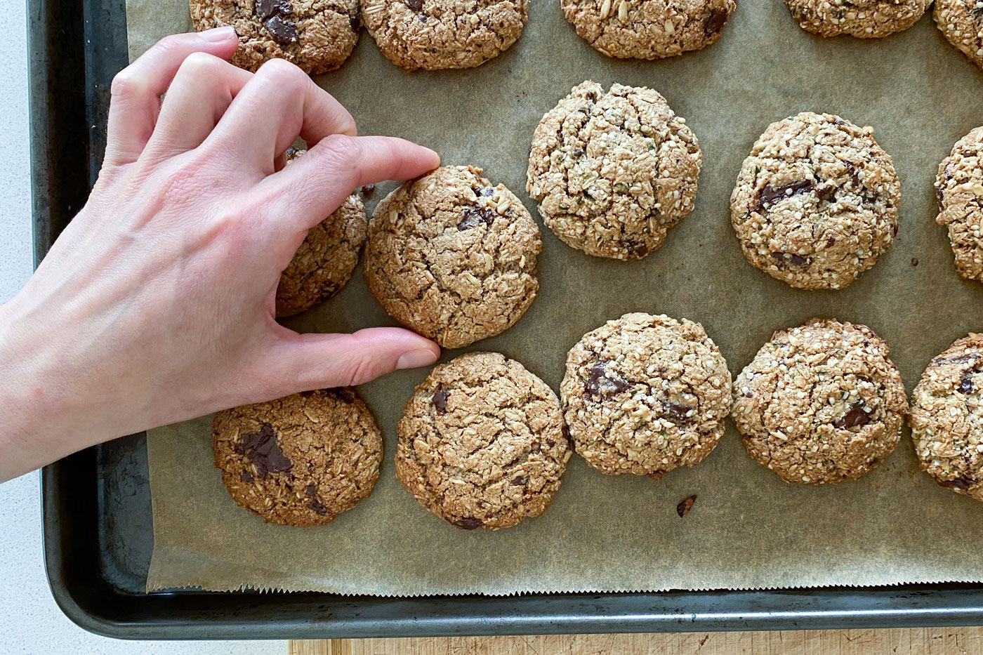 This is oatmeal chocolate chip cookies recipe made by Active Vegetarian