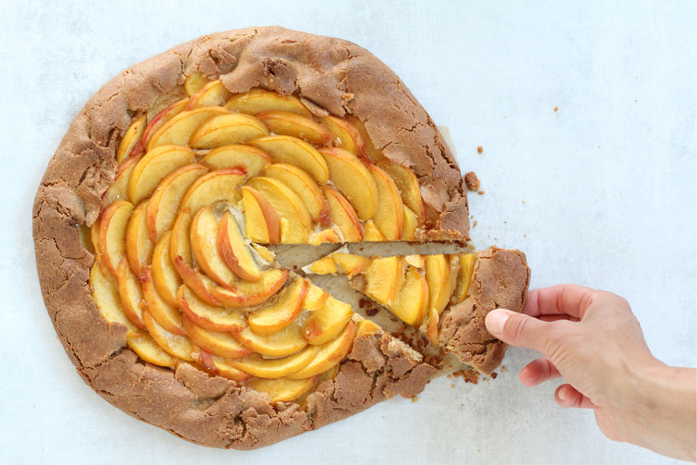Peaches and Cream Vegan Galette  by active vegetarian