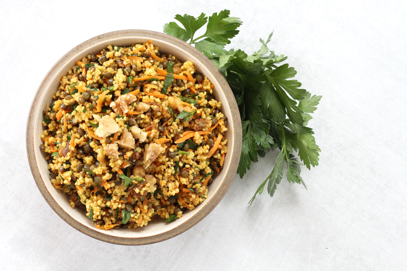 Easy Vegan Moroccan Millet Salad by active vegetarian