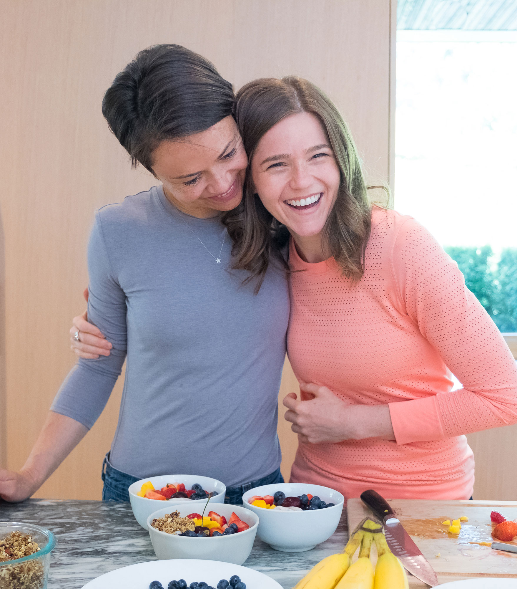 Nikki and Zuzana in the kitchen creating plant-based recipes