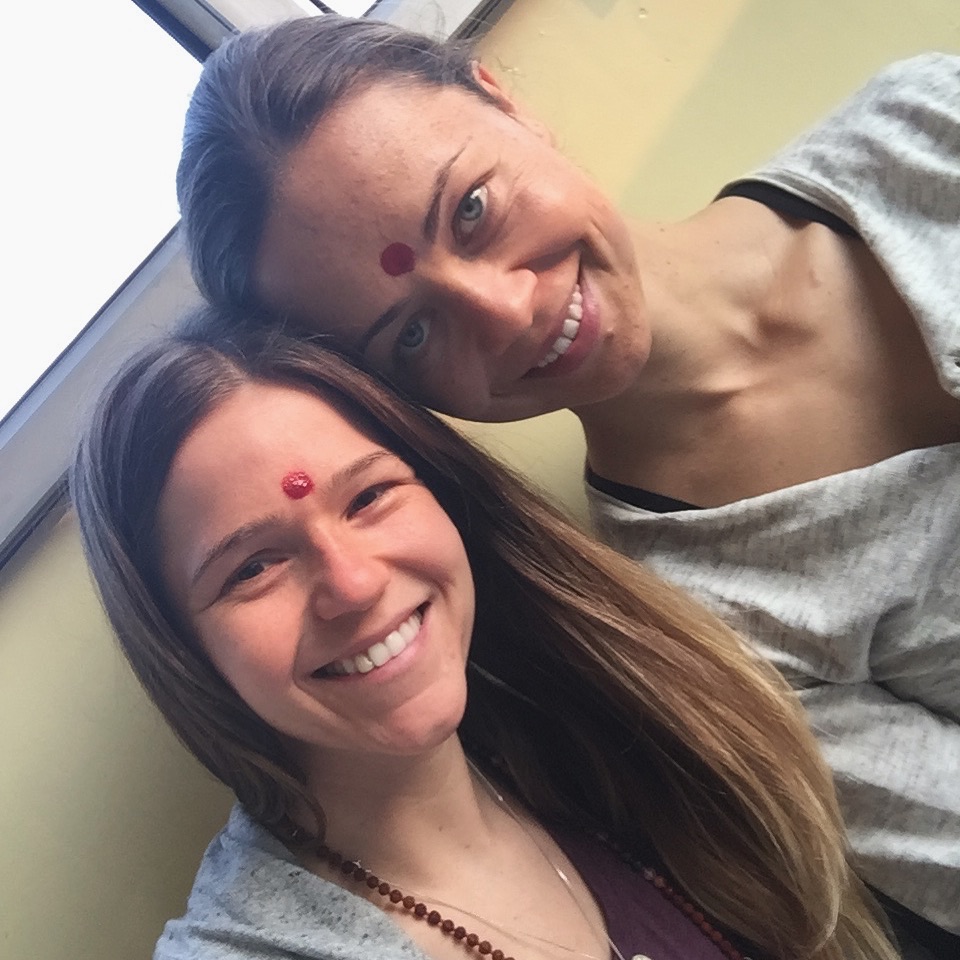 Nikki and Zuzana in Rishikesh India yoga teacher training